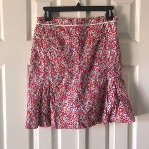 Clare Hare red & pink blossom design ruffled skirt w/ mesh lining size 0